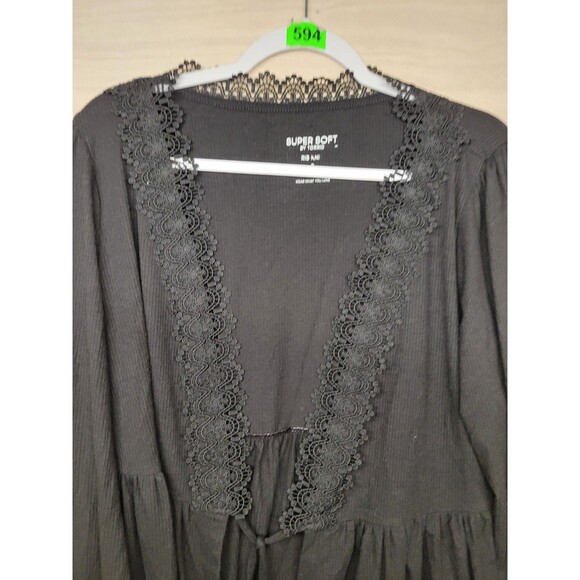 Torrid Women's SZ 2X Cardigan Super Soft Rib Knit Long Sleeve Open Front Black - Picture 5 of 10